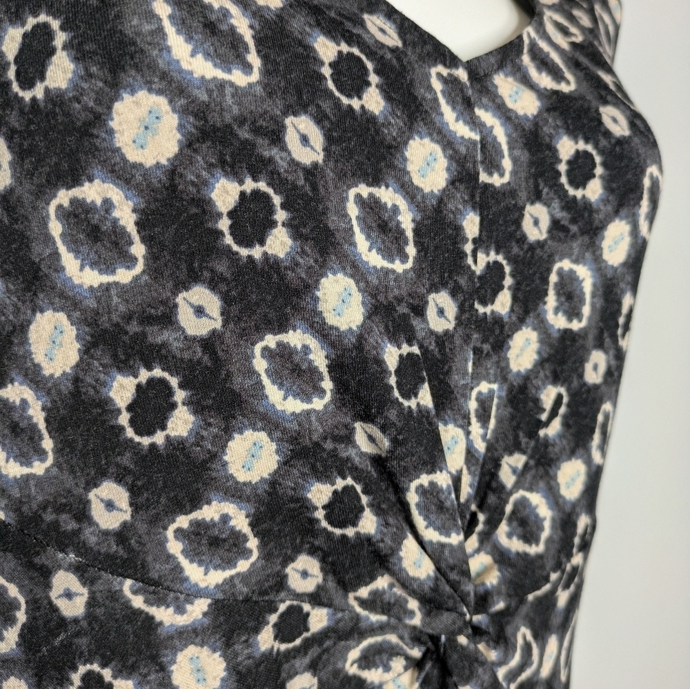 Nic & Zoe Black White Blue Abstract Sleeveless Knee Length Dress LP - Picture 3 of 8